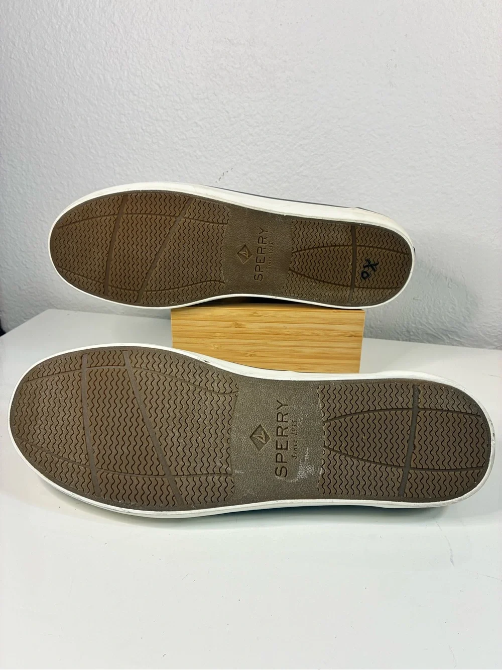 Sperry Men’s Light Gray Canvas Penny Boat Shoes